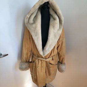 80s Vintage Wilson’s Leather Hooded Coat